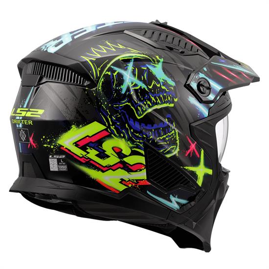 LS2 DRIFTER RAYZ SİYAH-MAVİ KASK