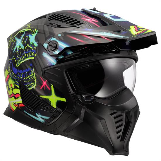 LS2 DRIFTER RAYZ SİYAH-MAVİ KASK