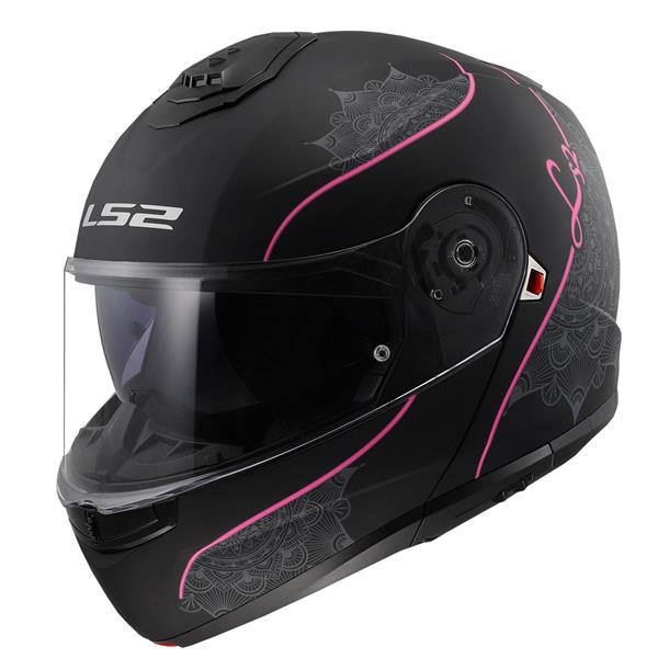 LS2 STROBE 2 LUX MAT SİYAH-PEMBE KASK