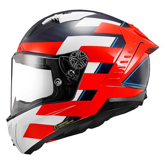 LS2 THUNDER KARBON ALLIANCE KIRMIZI-MAVİ-BEYAZ KASK