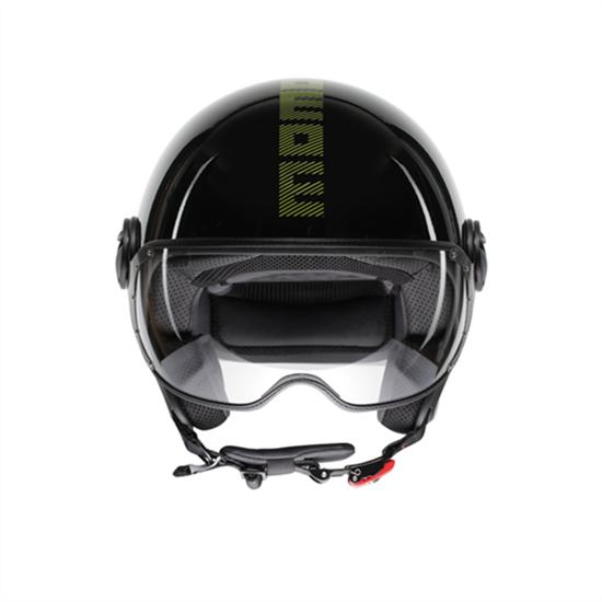 MOMO KASK/ FGTR CLASSIC STRIPES BLK YLW FLUO