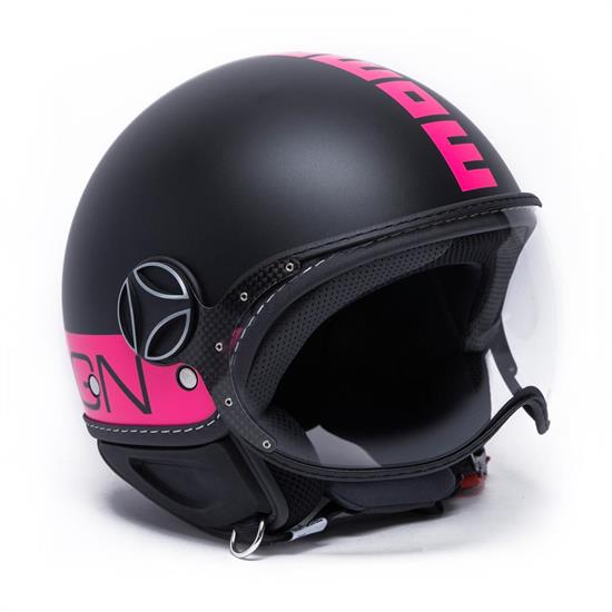 MOMO KASK/FGTR CLASSIC MOMO FLUO MATT BLK FUCSIA 21