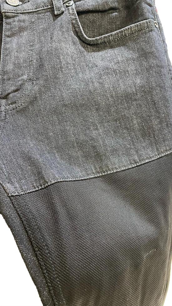 Motobike Jeans 7003 Fileli Motosiklet Pantolonu – Kılçıllı Gri/Siyah (Korumalar Hariç)