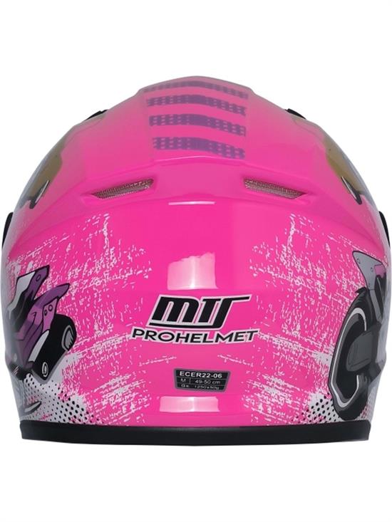 MTS M201 Pembe Siyah Kapalı Çocuk Kaskı