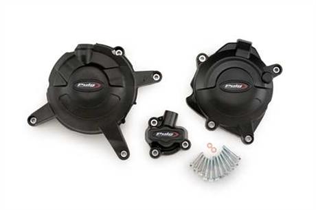 PUIG/21258N KIT 3 CAPS ENGINE COVER YAMAHA YZF-R3 19'C/BLACK