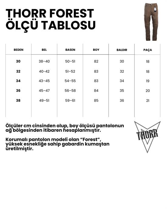 THORR Forest - Gabardin Kevlar Takviyeli Motor Pantolonu