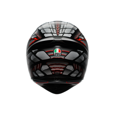 AGV KASK/K1 S E2206 LYZARD MATT BLACK GREY RED CONFİGURATİON