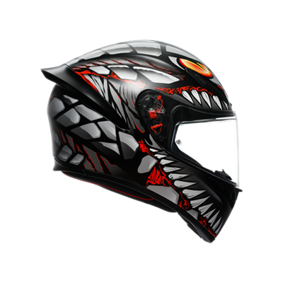 AGV KASK/K1 S E2206 LYZARD MATT BLACK GREY RED CONFİGURATİON