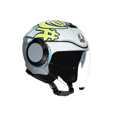 AGV KASK/ORBYT AGV E2205 MULTI VIBES MATT GREY/YELLOW -