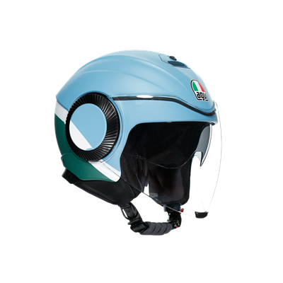 AGV KASK/ORBYT MULTI BLOCK MATT IRON BLUE GREEN WH