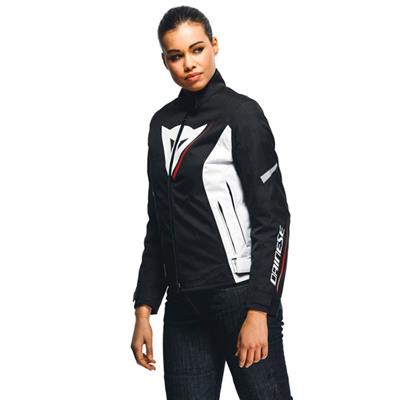 DAINESE CEKET/VELOCE LADY D-DRY BLACK WHITE LAVA-RED