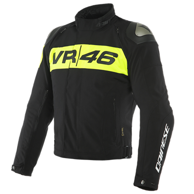 DAINESE CEK/VR46 PODIUM D-DRY JACKET-BLACK/FLUO-YELLOW