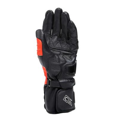DAINESE ELD/CARBON 4 LONG LTHR GLOVES BLK FLUO RED WHT