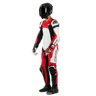 DAINESE/ASSEN 2 1 PC.PERF.LTHR SUIT WHT LAVA RED BLK