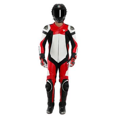 DAINESE/ASSEN 2 1 PC.PERF.LTHR SUIT WHT LAVA RED BLK
