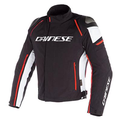 DAINESE/RACING 3 D-DRY JACKET BLK WHT FLUO RED