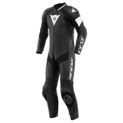 DAINESE/TOSA 1 PCS LEATHER SUIT PERF. BLACK BLACK WHITE