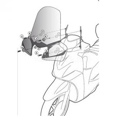GIVI A5608A PIAGGIO VESPA PRIMAVERA-SPRINT 50-125-150 (14-24) RÜZGAR SİPERLİK BAĞLANTISI