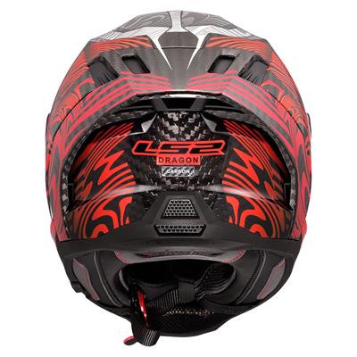 LS2 DRAGON KARBON ENTHUM KIRMIZI KASK