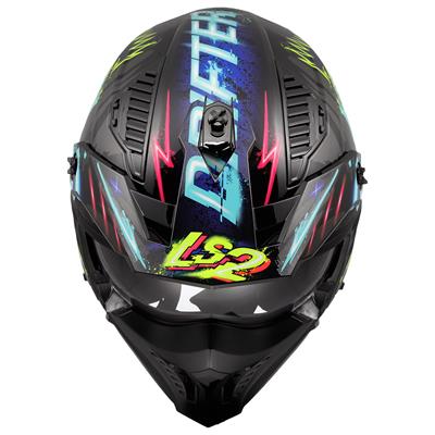 LS2 DRIFTER RAYZ SİYAH-MAVİ KASK
