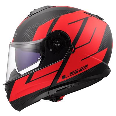 LS2 STROBE 2 CODE MAT SİYAH-KIRMIZI KASK