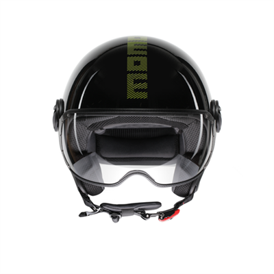 MOMO KASK/ FGTR CLASSIC STRIPES BLK YLW FLUO