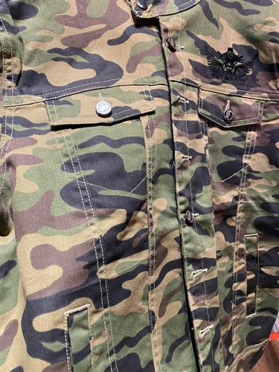 Motobike Jeans Aramid Destekli Kot Motosiklet Ceketi Kamuflaj Desenli– (Korumalar Hariç)