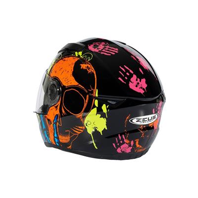 ZEUS KASK/ZS-811A BLACK AL-37 ORANGE (ZEUS LOGO)