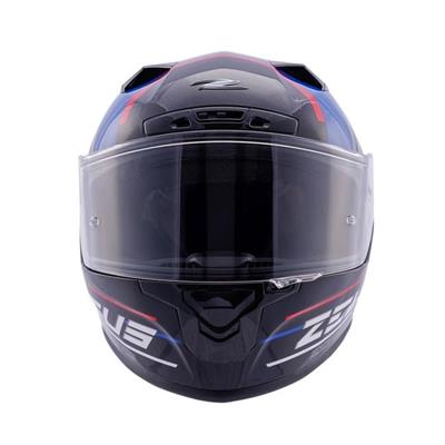 ZEUS KASK/ZS-826 PEARL BLACK BK15 BLUE + VİZÖR + SPOILER + PINLOCK HEDİYE