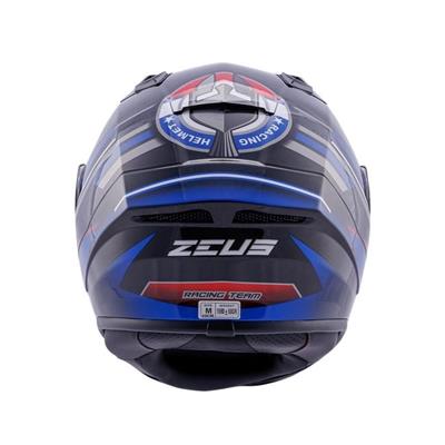 ZEUS KASK/ZS-826 PEARL BLACK BK15 BLUE + VİZÖR + SPOILER + PINLOCK HEDİYE
