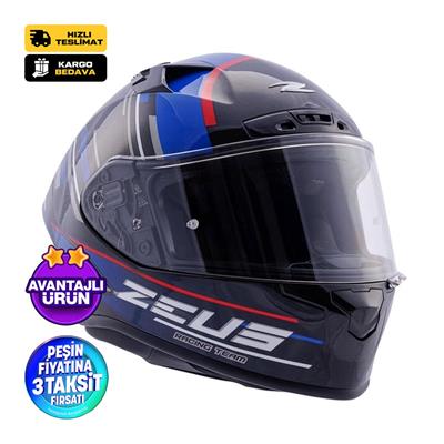 ZEUS KASK/ZS-826 PEARL BLACK BK15 BLUE