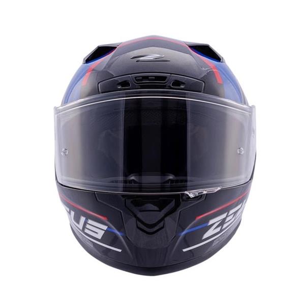 ZEUS KASK/ZS-826 PEARL BLACK BK15 BLUE + VİZÖR + SPOILER + PINLOCK HEDİYE