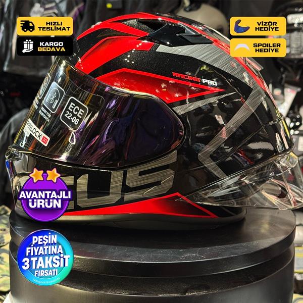ZEUS KASK/ZS-826 PEARL BLACK BK3 RED