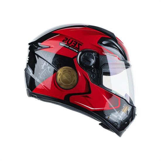 ZEUS KASK/ZS811A BLACK AL39 RED