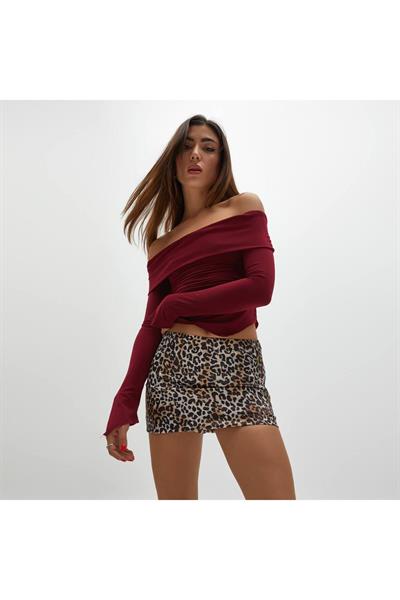 BORDO MADONNA KAYIK YAKA BLUZ