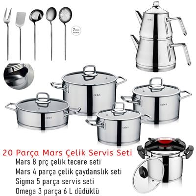 OLİKA MARS 20 PARÇA ÇELİK ÇEYİZ SETİ