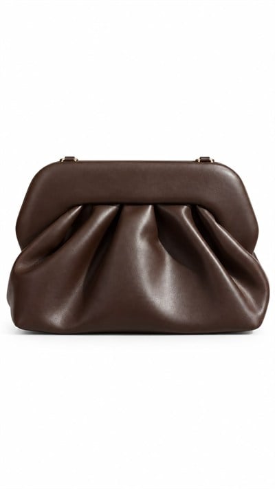 Elara Acı Kahve Clutch Çanta
