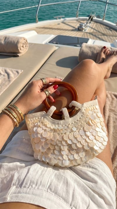 Gaia Pearl Halka Saplı Sedefli El Çantası