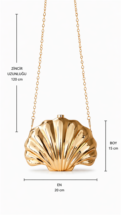 İstiridye Gold Çanta