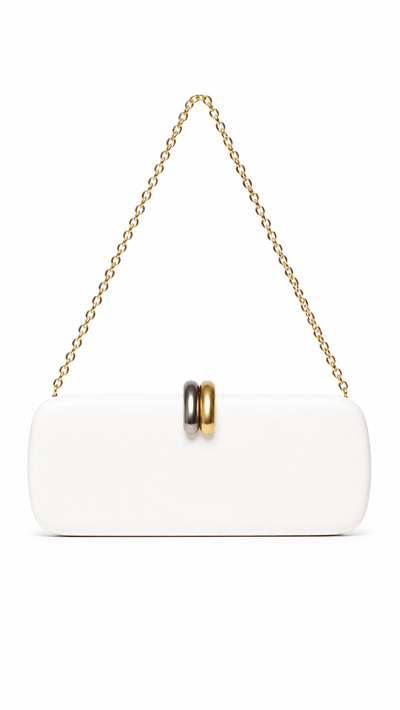 Lune Gold Zincir Askılı Kutu Formlu Clutch Çanta