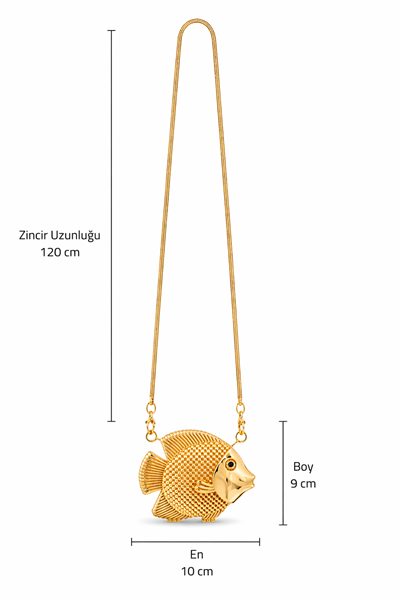 Mini Balık Gold Çanta