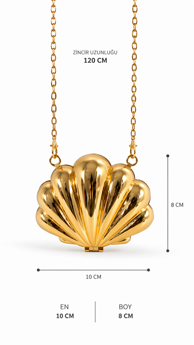Mini İstiridye Gold Çanta