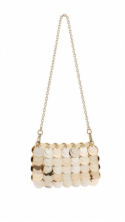 Mini Pullu Çanta Gold
