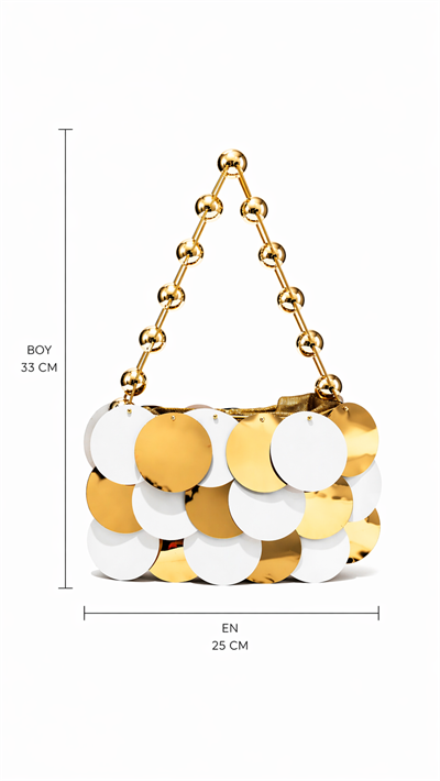 Mirora Puantiye Gold Çanta