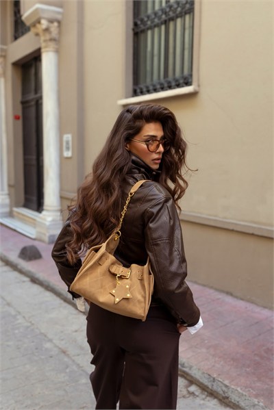 Zaya Camel Süet Modern Çanta