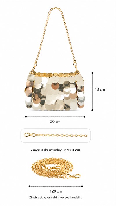 Pullu Çanta Gold