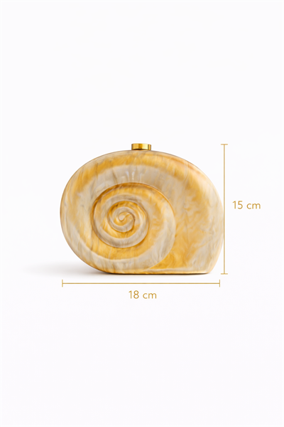 Salyangoz Zincirli Çanta | Bal Rengi Clutch