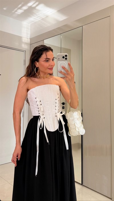 Selene Kadın Boncuk Saplı Sedefli Çanta