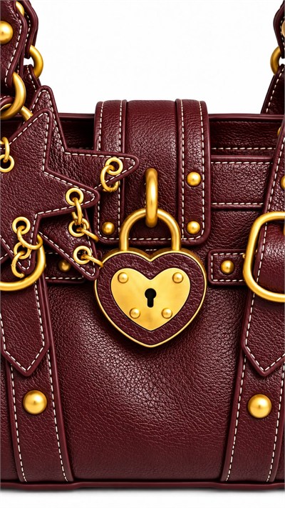 Valleria Bordo Charm Detaylı Vegan Deri Premium Çanta