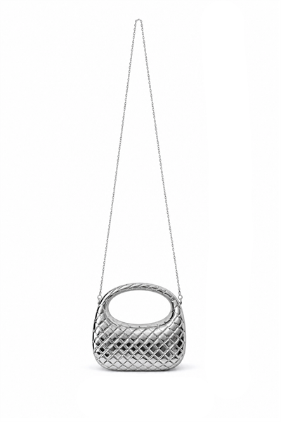 Weave Örgü Dokulu Silver Zincir Askılı Çanta
